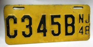 Vintage 1948 Jersey Motorcycle License Plate