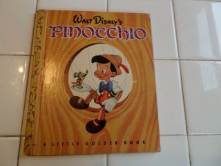 Pinocchio,  A Little Golden Book,  1948 (vintage Disney; Brown Foil)