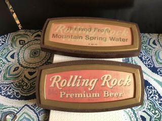 (2) Rolling Rock Premium Beer “motion” Counter Top Signs