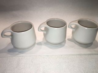 (3) vintage BENNINGTON POTTERS All White Mugs 1365b hard - to - find early style 3
