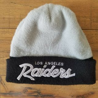 Vintage Beanie Los Angeles Raiders Script Skull Cap Hat Sports Specialities La