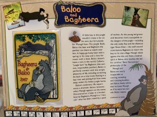 Willabee & Ward Disney Collector Card/patch Baloo & Bagheera 1967 Jungle Book