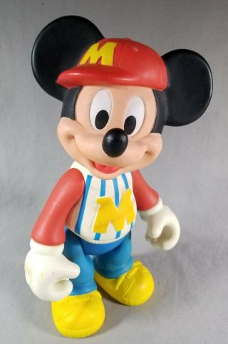 Walt Disney Mickey Mouse Baseball Player Pose - Able 12 " Rubber Toy