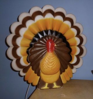 Vtg Thanksgiving Don Featherstone Turkey Blow Mold Light Up Union Products 19 "