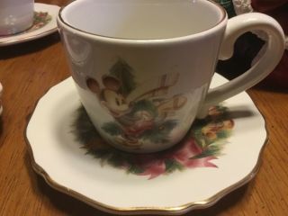 Disney Direct China Christmas Mickey CUP & SAUCER Set Characters,  Crazing 3
