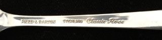 Sterling Silver Flatware - Reed And Barton Classic Rose Salad Fork 3