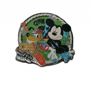 California Adventure Disney Park Mickey Mouse & Pluto Grizzly Grr River Raft Pin