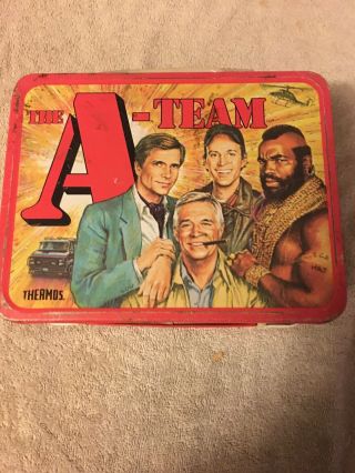 Vintage 1983 The A - Team Metal Lunch Box W/ Thermos