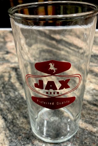 Rare Vintage Jax Beer Glass Orleans 9oz.  / Jackson Brewing Co.