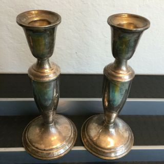 PAIR TOWLE STERLING SILVER CANDLESTICKS WEIGHTED 7 1/4 