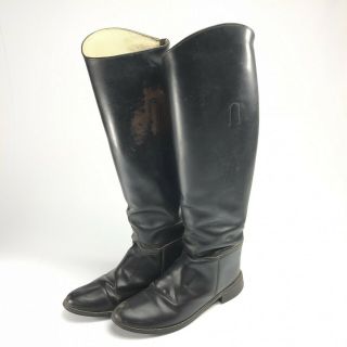 Vintage Black Leather Riding Boots Made In Usa Size 9