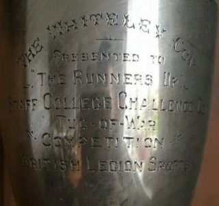 1924 British Legion Tug Of War Vintage Silver Plate Trophy,  Trophies