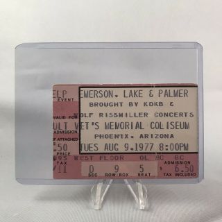 Emerson Lake Palmer Vets Memorial Coliseum Az Concert Ticket Stub Vtg Aug 9 1977