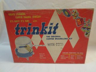 Vintage Trinkit Copper Enameling Kit W/electric Kiln,  Lid & Supplies Incomplete