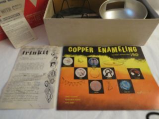 Vintage Trinkit Copper Enameling Kit w/Electric Kiln,  Lid & Supplies incomplete 2