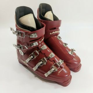 Vintage Lange Ski Boots Red Size 11 - 1/2 Skiing 1970 