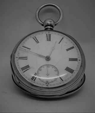 Hm Silver Fusee Pocket Watch London 1875 -
