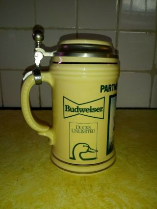 Budweiser Ducks Unlimited Stein,  Partners In Conservation,  1992 First In Series