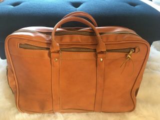 Vtg Split Cowhide Leather Doctor Medical Satchel Travel Bag Weekender Duffel