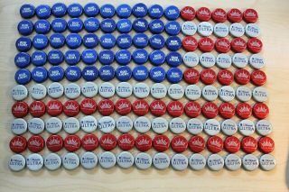Usa American Flag Beer Bottle Caps Stars & Stripes Bud Red White Blue Shpg