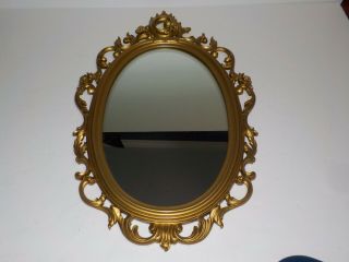 Vintage 1969 Syroco Gold Hollywood Regency Oval Wall Mirror 2314 Old