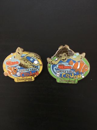 Disneyland Finding Nemo Trading Pins Crush 2pin Set Turtle Talk