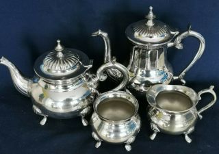 Vintage 4 - Piece Silver Plated Tea Set