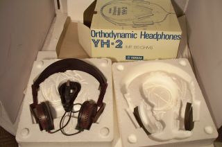 Vintage Yamaha Yh - 2 Orthodynamic Headphones Mario Bellini Design W Box