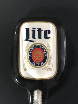 Vintage Miller Lite Beer Advertising Acrylic Tap Handle Double Sided