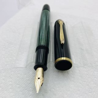 J881 PELIKAN Fountain Pen Green & Black 14K GOLD 585 vintage 3