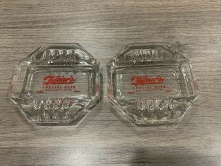 1963 Kaier’s Special Beer Ashtrays - Set Of 2