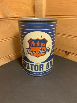 Vintage Phillips 66 Trop Artic Oil Can Quart