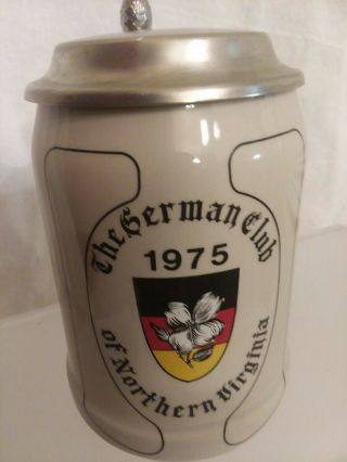 Vintage Beer Stein West Germany Gerzit Gerz Coeln Ceramic W/lid Mug Euc
