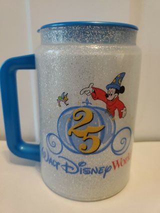 Walt Disney World 25th Anniversary Traveling Mug Whirley Coca Cola Sorecerer