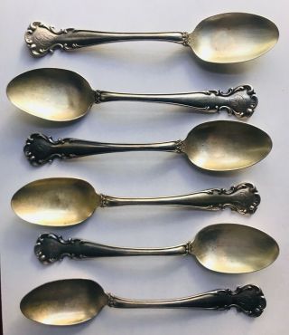 Vintage - Sterling Silver Large Soup Spoons (set Of 6)