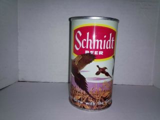Vintage Schmidt Beer Can,  Ring Neck Pheasant,  Yellow Band,  Straight Steele.