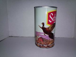 Vintage schmidt beer can,  ring neck pheasant,  yellow band,  straight steele. 3