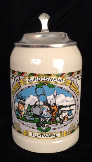 Wanderfreunde Kirn - Sulzbach - Bundeswehr Luftwaffe German Beer Mug Stein W/ Lid