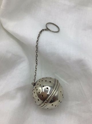Vintage - Webster Sterling Silver Tea Ball On 4 1/2” Chain