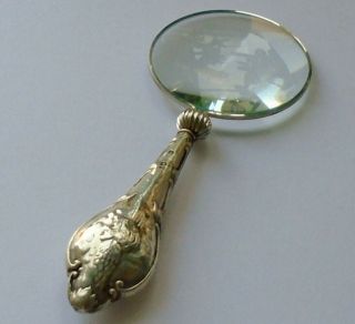Edward Vll Hallmarked Sterling Silver Handle Magnifying Glass Chester 1909