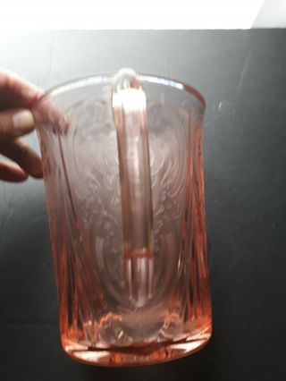 Vintage Pink Royal Lace Depression Glass Straight Side Pitcher 3
