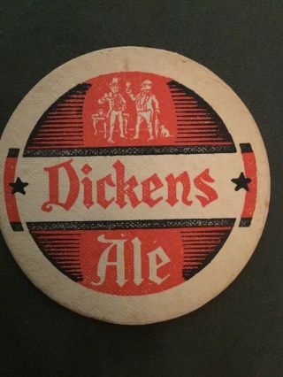Dickens Ale 1930s Beer Coaster,  4” Coaster Syracuse Brewery,  York