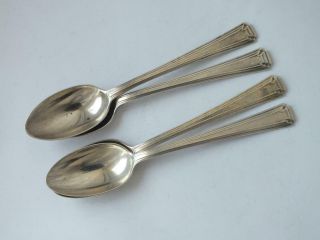Set Of 4 Art Deco Solid Sterling Silver Coffee Spoons 1935/ L 10 Cm/ 44 G