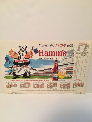 Vintage Hamms Beer Paper Placemat Minnesoita Twins