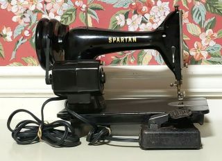 Vintage Antique 1960 Singer Spartan Sewing Machine Rfj9 - 8 Simanco & Foot Pedal