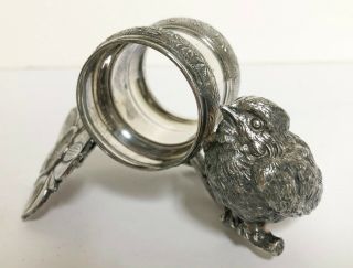 Antique Victorian Meriden 229 Bird Silverplate Figural Napkin Ring Holder
