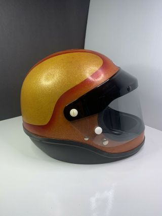 Vintage Shoei S20 S 20 Motorcycle Full Face Helmet Large Metal Flake 1974 2