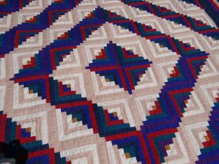 Exquisite Vintage Country Log Cabin Farmhouse Ranch Classic Tradition Old Quilt