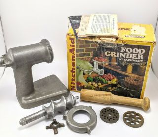 Kitchenaid Food Grinder Hobart Model Fg Vintage Metal Mixer Attachment Fast Ship
