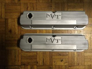 Vintage M/t Ford Small Block Aluminum Valve Covers Made In Usa